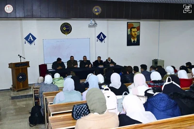 Meeting with new students at the College of Architecture