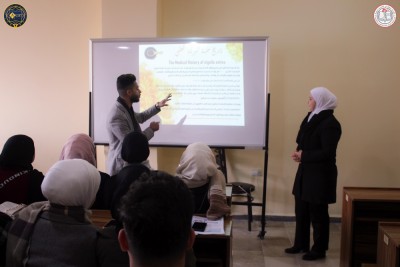 العروض التقديمية الأولية لطلابنا ضمن برنامج التحضيرات لمسابقة البحث العلمي الطلابية.