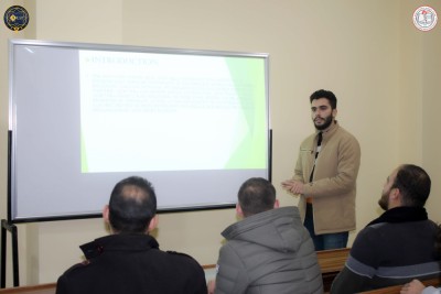 العروض التقديمية الأولية لطلابنا ضمن برنامج التحضيرات لمسابقة البحث العلمي الطلابية.