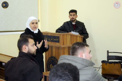 العروض التقديمية الأولية لطلابنا ضمن برنامج التحضيرات لمسابقة البحث العلمي الطلابية.