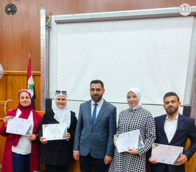 حصدت الجامعة المرتبة الخامسة في مسابقة البحث العلمي الطلابي التي أقيمت في جامعة دمشق.