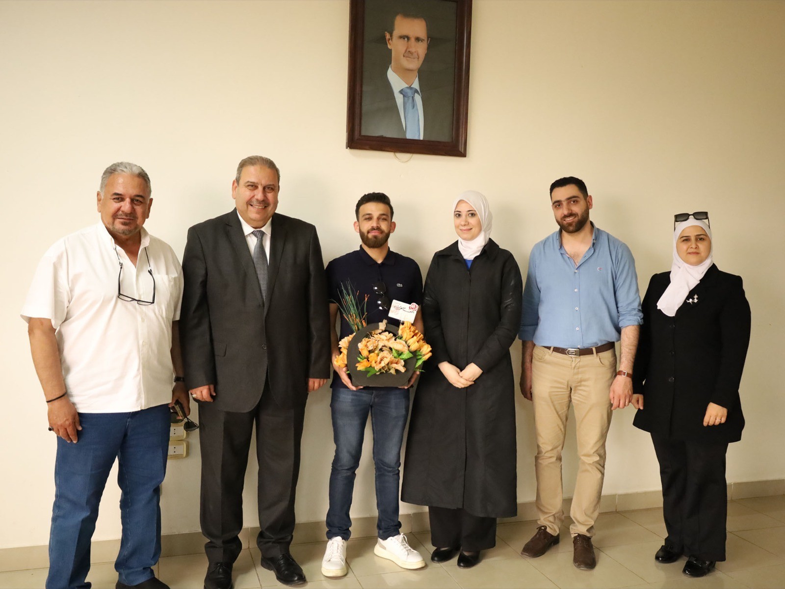 The university ranked fifth in the student scientific research competition held at the University of Damascus.